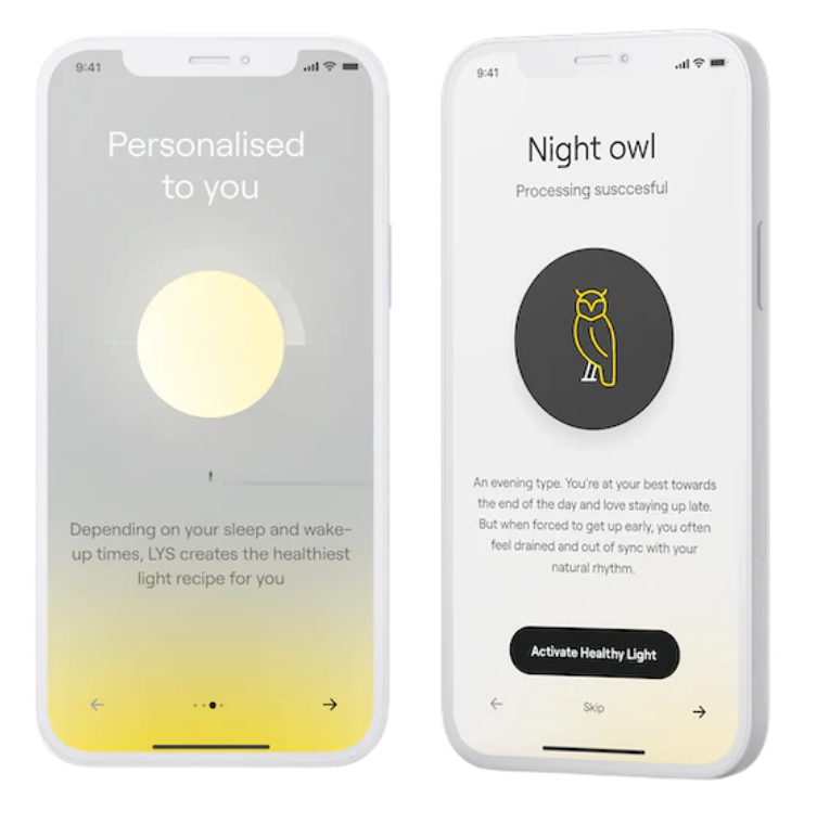LYS Circadian Lighting for Care Homes App View