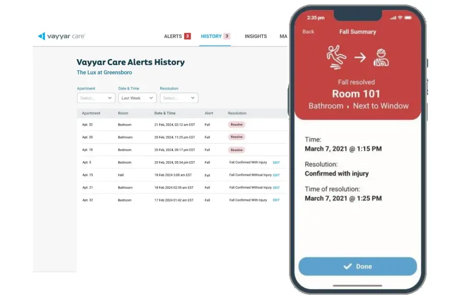 Spark Care | Fall Detection Web Dashboard and App